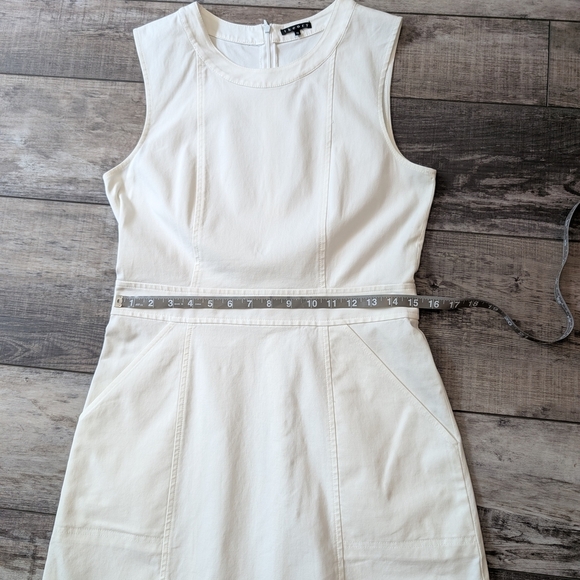 Theory White Sleeveless Sheath Midi Dress - Picture 8 of 10